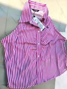 Pink Striped Halter Top