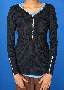 Ribbed V-Neck Sweater