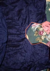 Embroidered Navy Blue Blouse