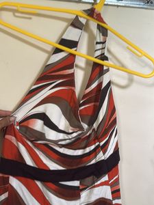Retro Swirl Halter Dress