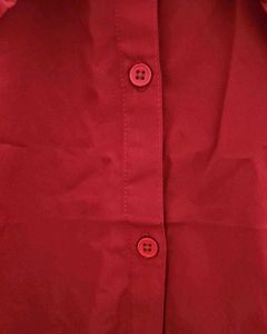 Red Ruffle Collar Top
