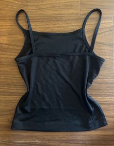 Black Fitted Cami Tank Top | Spaghetti Strap