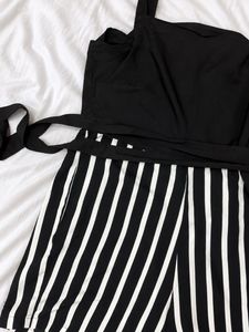 Chic Black &amp; White Striped Romper