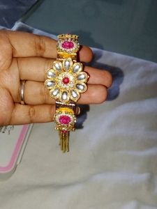 Golden  Kundan Kada With  Tassel