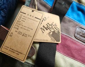 Retro Striped Canvas Shoulder Bag