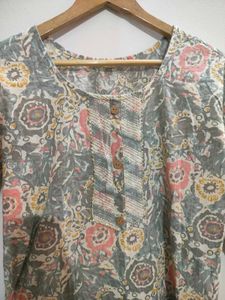 Floral Print Cotton Kurta