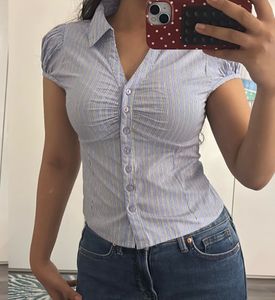Chic Striped Button-Up Top