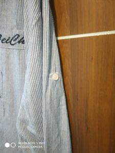 Cute Cat Striped Button-Up Shirt