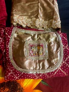 Elegant maroon Bandhani Kurta Set