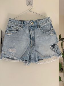 Distressed Denim Shorts