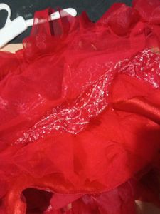 Red Ruffled Party Dress