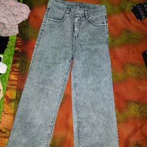 Stylish Acid Wash Wide Leg Jeans