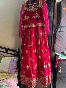 Magenta Embroidered Anarkali Gown