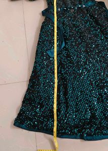 Sparkling Teal Sequin Gown
