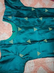 Silk Green Embroidered kurta