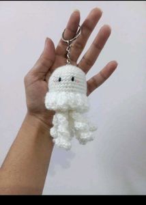 Cute Crochet Jellyfish Keychain