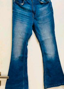 Women's Flared Blue Denim Jeans