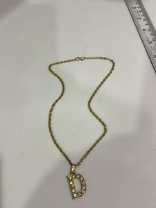 Chic Gold 'D' Initial Necklace