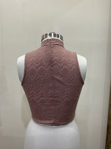 Chic Lace Mock Neck Crop Top
