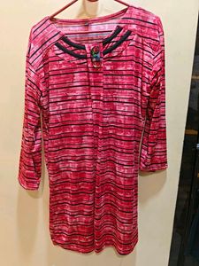 Chic Pink Striped Kurta