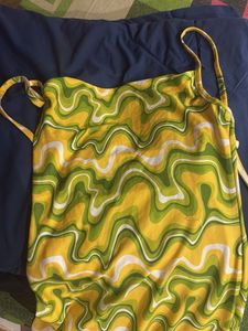 Retro Swirl Print Slip Dress
