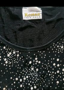 (SALE )Cream Polka Dot Black Top For Women's