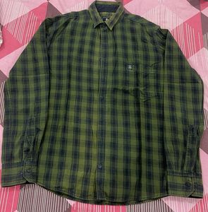 Men's Green Plaid Button-Up Shirt