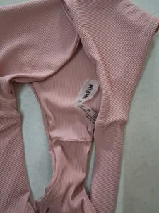 XS Shein Ribbed Pink Bikini Bottom