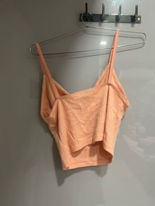 Peach Ribbed Cami Top