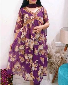 Floral Print Anarkali Suit