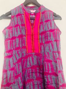 Wine Coloured High Collar Kurta From Libas