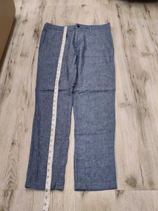 Ma6083 Blue Linen Blend Pants waist 32