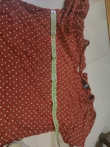 FIG Red Polka Dot Puff Sleeve Top