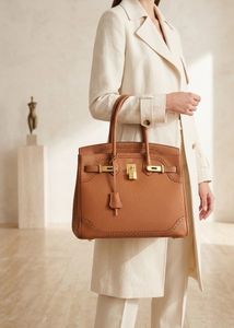 Classic Brown Leather Handbag