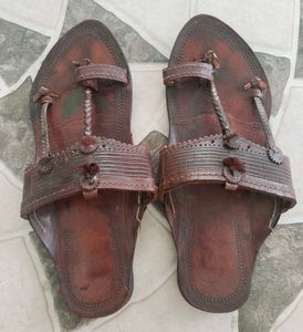 Genuine Leather Handmade Kolhapuri Chappals UK8