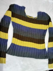 Striped Knit Top 🧡