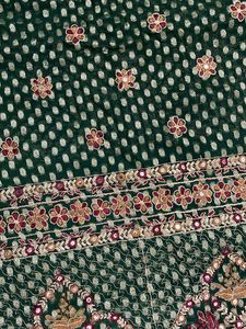 Exquisite Green Embroidered Saree