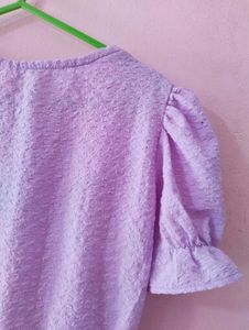 Cute Purple Puff Sleeve Top