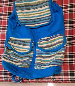 Blue Canvas Backpack Bag