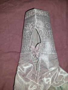 Elegant Silver Brocade Saree with Blouse -new item