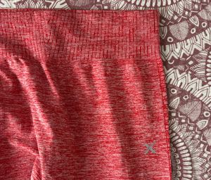 Red Melange Effect Rapid-Dry Seamless Yoga Tights