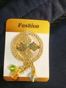 Sparkling Brooch with Tassel Detail