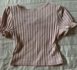 Cute Pink imported  Puff pinteresty Sleeve Top
