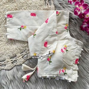 Embroidered Cream Blouse