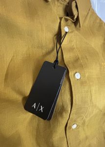 Men's Mustard Yellow Linen Shirt