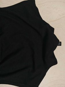 Sleek Black Ruched Maxi Dress