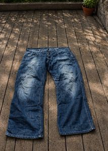 Men's Distressed Blue Jeans