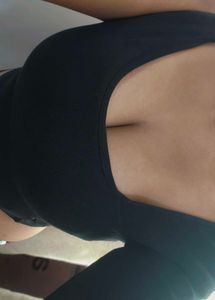 Zara Black Ribbed Detail Top