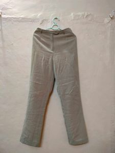 Beige High Waist Formal Trouser