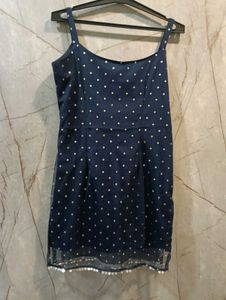 Navy blue short kuta with plazzo and duppata set (